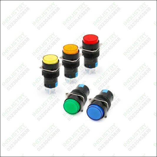 16mm Push Button Switch Momentary Round Cap LED Lamp in Pakistan - industryparts.pk