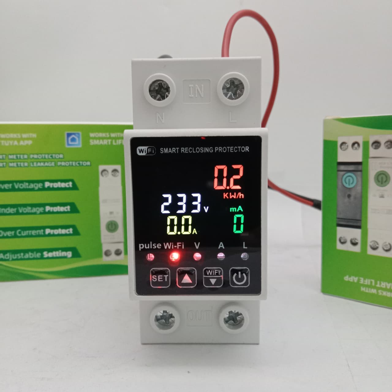 2-Pole WiFi Circuit Breaker Switch Smart Home Energy Monitor for DIN Rail Installation in Pakistan