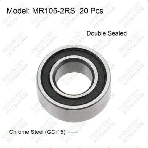 5mm Inner 10mm Dia Deep Groove Ball Bearings 20 pcs - industryparts.pk