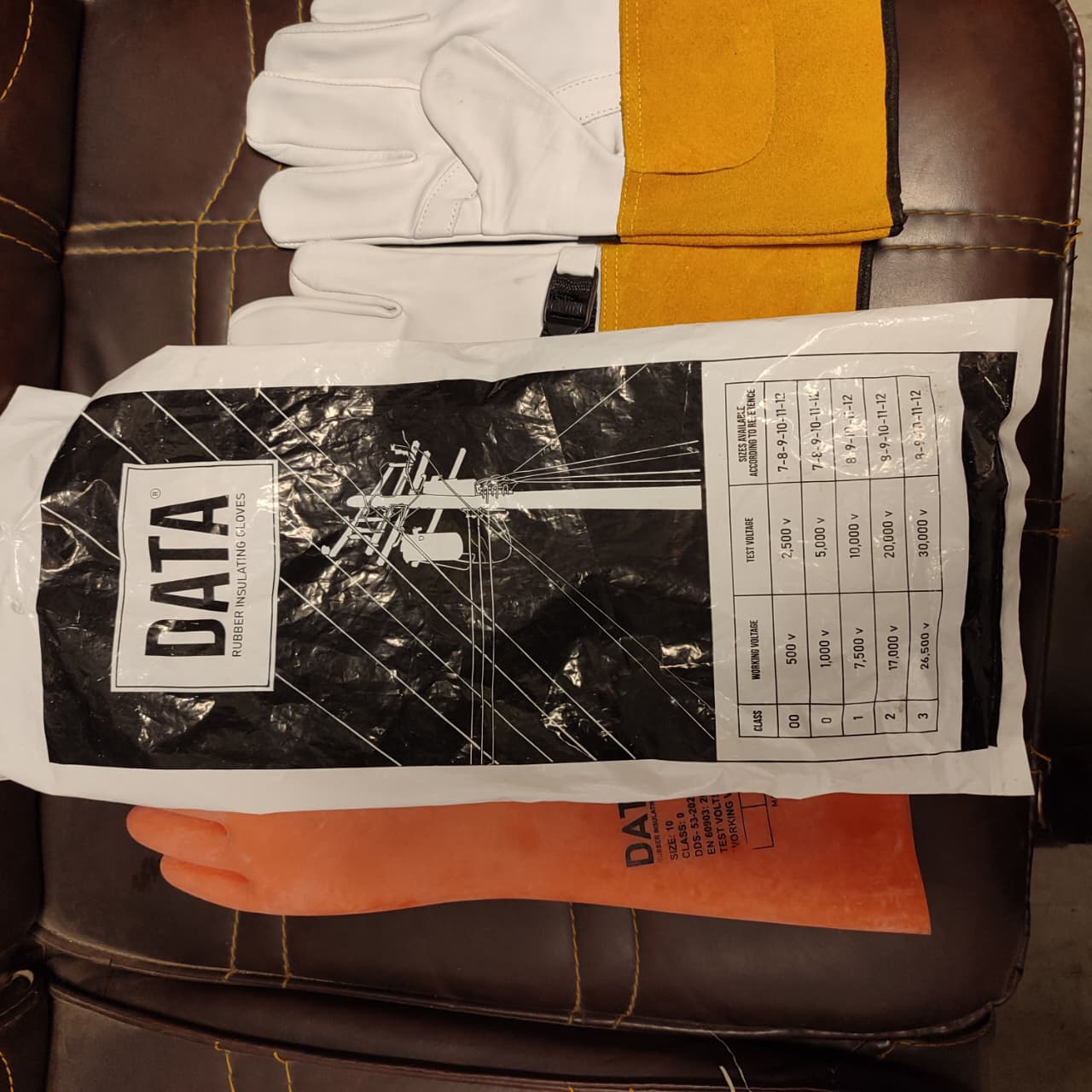 10 Inches Electric Insulating Rubber Gloves in Pakistan