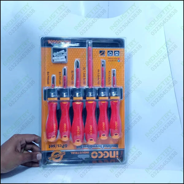 INGCO 6 PCS Insulated Screwdriver Set HKISD0608 in Pakistan - industryparts.pk