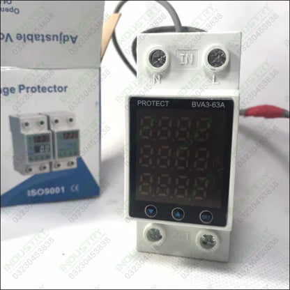 Tense VA Protector 3 in one  63A 220V Adjustable Over and Under Voltage Protector Device in Pakistan - industryparts.pk