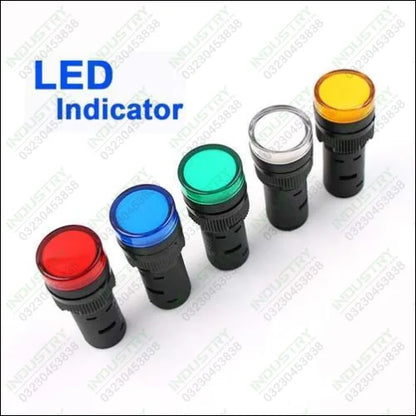 1 Piece LED Indicator Light 12V 24V 220V 16mm Panel Mount in Pakistan - industryparts.pk