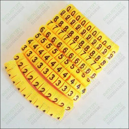 1000x Yellow Cable Markers Identification Labels Tags Management Number 0-9 in Pakistan - industryparts.pk