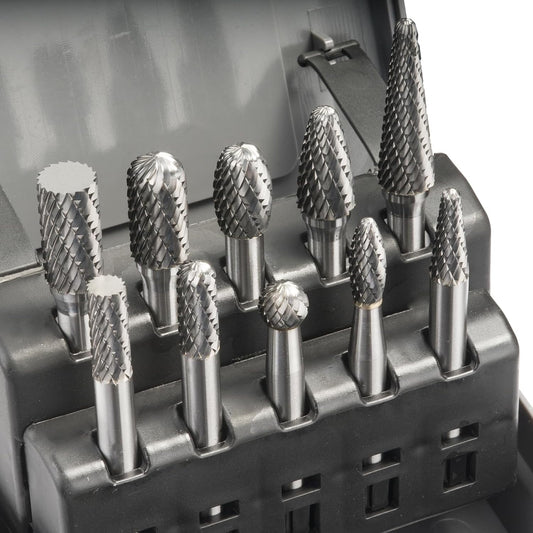 10Pcs Industrial-Grade Double Cut Rotary Burr Set in Pakistan
