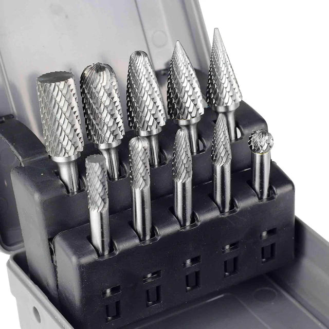 10Pcs Industrial-Grade Double Cut Rotary Burr Set in Pakistan