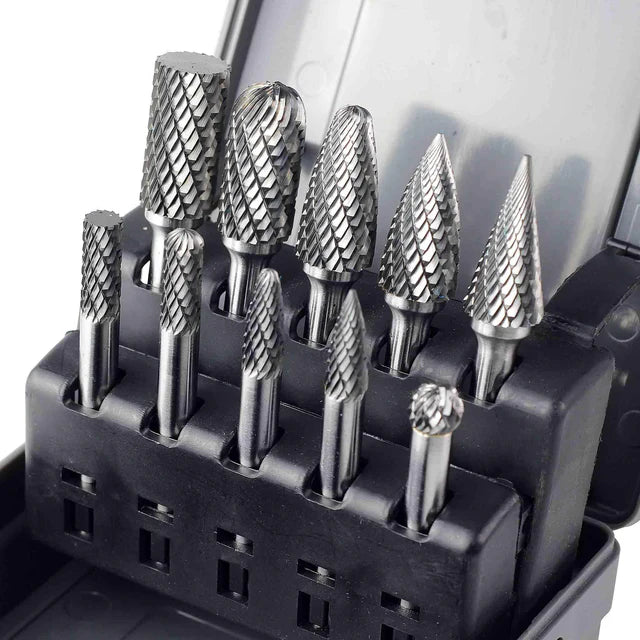 10Pcs Industrial-Grade Double Cut Rotary Burr Set in Pakistan