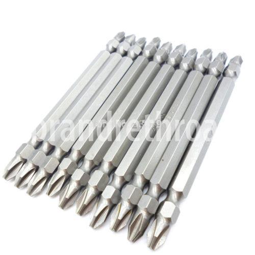 PH2 Double Ended Power Bit Set   Hex Shank For Cordless Drill - industryparts.pk