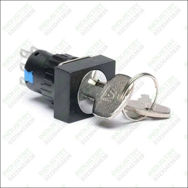 16mm Key Lock Rotary Push Button Switch - industryparts.pk