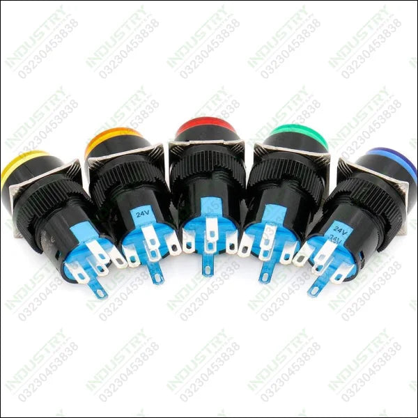 16mm Push Button Switch Momentary Round Cap LED Lamp in Pakistan - industryparts.pk