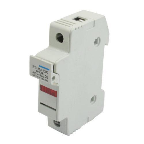 Rt18-32x AC 380v 32a 1 Pole 10x38mm DIN Rail Mount Fuse Holder Base - industryparts.pk