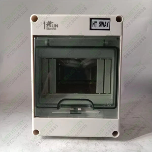 1SUN Electric HT 5WAY Weatherproof Power Distribution Circuit Breaker Protection Box Transparent Cover, DIN Rail in Pakistan