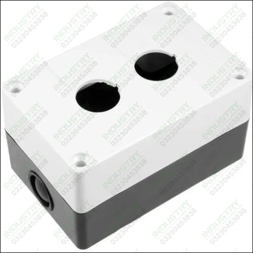 2 Hole Push Button Switch Control Box Case  22 mm Diameter Gray Plastic - industryparts.pk