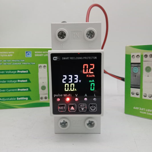 2-Pole WiFi Circuit Breaker Switch Smart Home Energy Monitor for DIN Rail Installation in Pakistan
