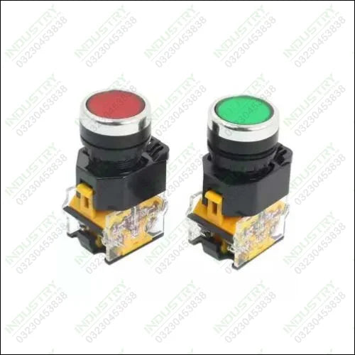 22mm Mount 10A 380V DPST Red Green Momentary Push Button Switch in Pakistan - industryparts.pk