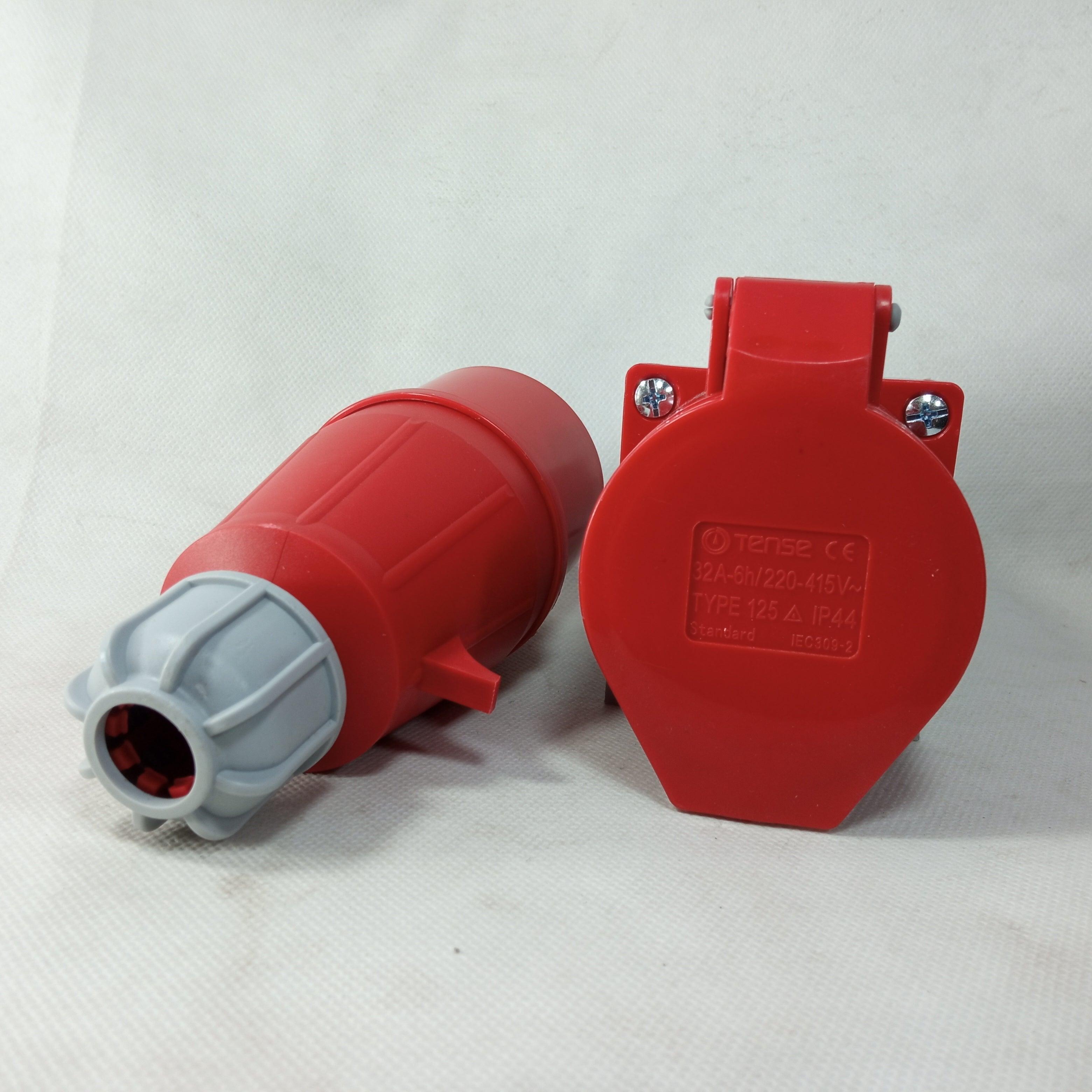 Tense 32Amp 5Pin Industrial Plug and Wall Socket in Pakistan - industryparts.pk