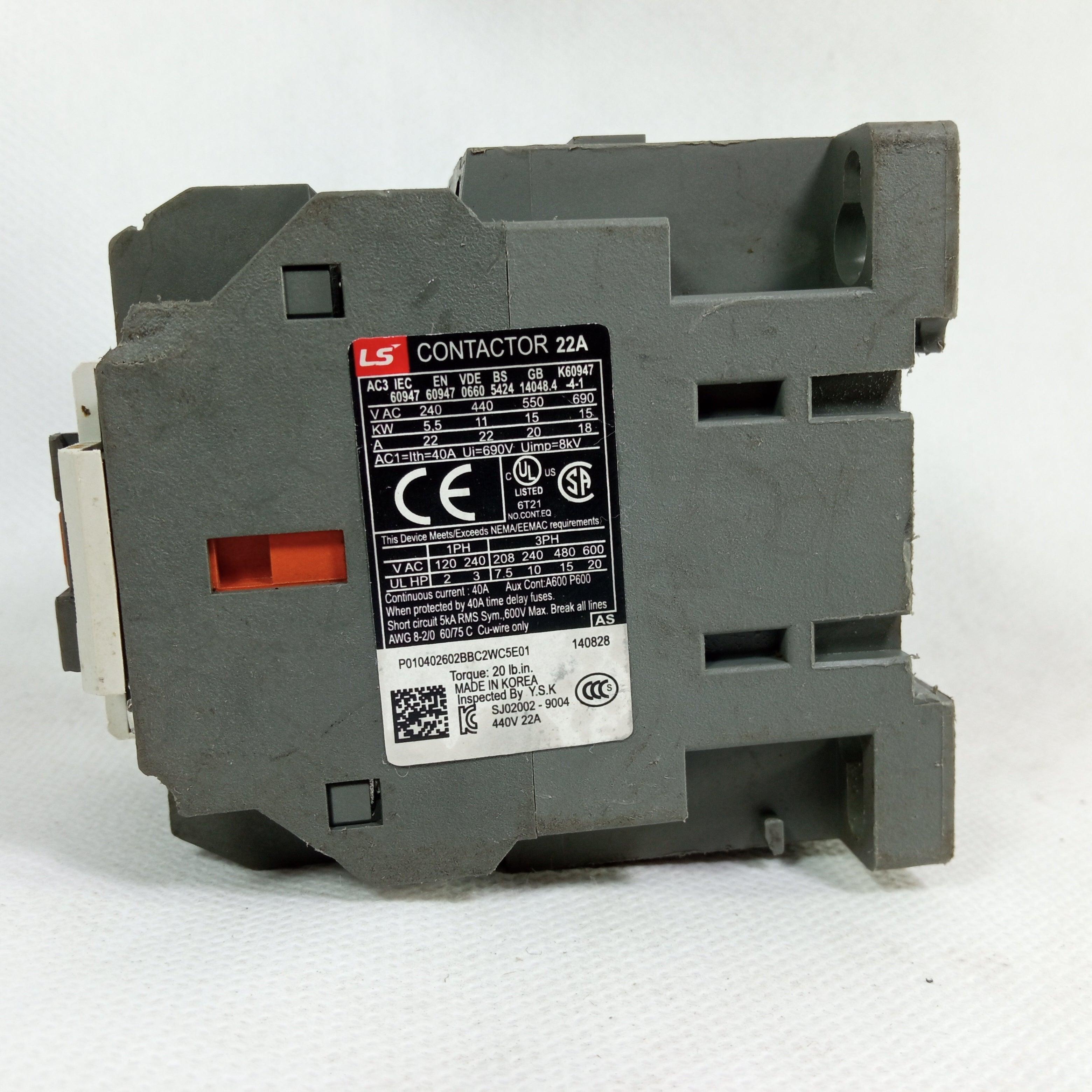 MC-22B-11-AC120, Contactor, 22 Amp, 120VAC - industryparts.pk