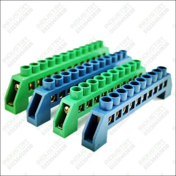 3 Pcs 10PIN XP0812D Wire Connection Screw Terminal Strip Copper terminal Green - industryparts.pk