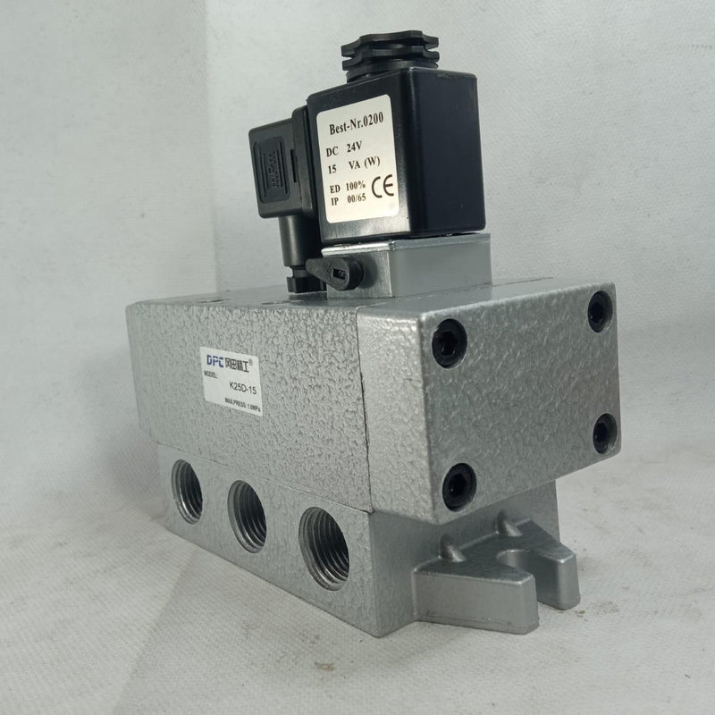 K25D-15 Solenoid Valve 2 Position 5 Way Compressed Air with Oil Mist Single in Pakistan