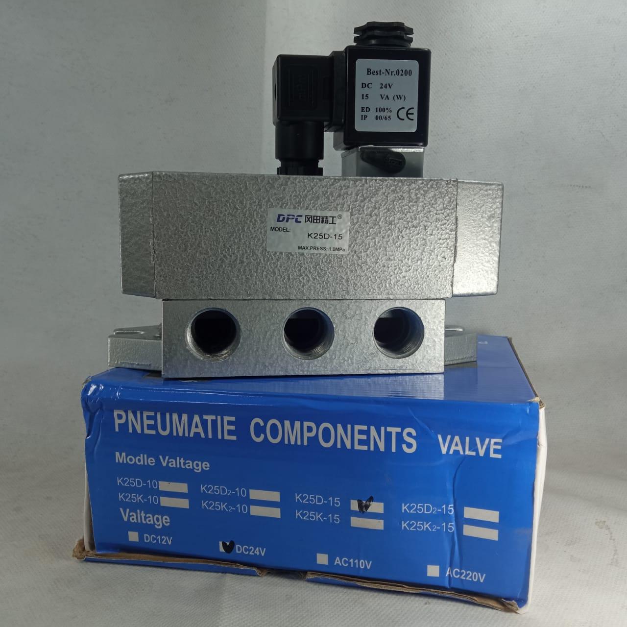 K25D-15 Solenoid Valve 2 Position 5 Way Compressed Air with Oil Mist Single in Pakistan