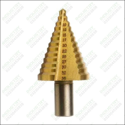 5-35mm HSS Titanium Step Cone Drill Bit High Speed Steel Wood Steel Hole Cutter - industryparts.pk