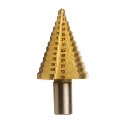5-35mm HSS Titanium Step Cone Drill Bit High Speed Steel Wood Steel Hole Cutter - industryparts.pk