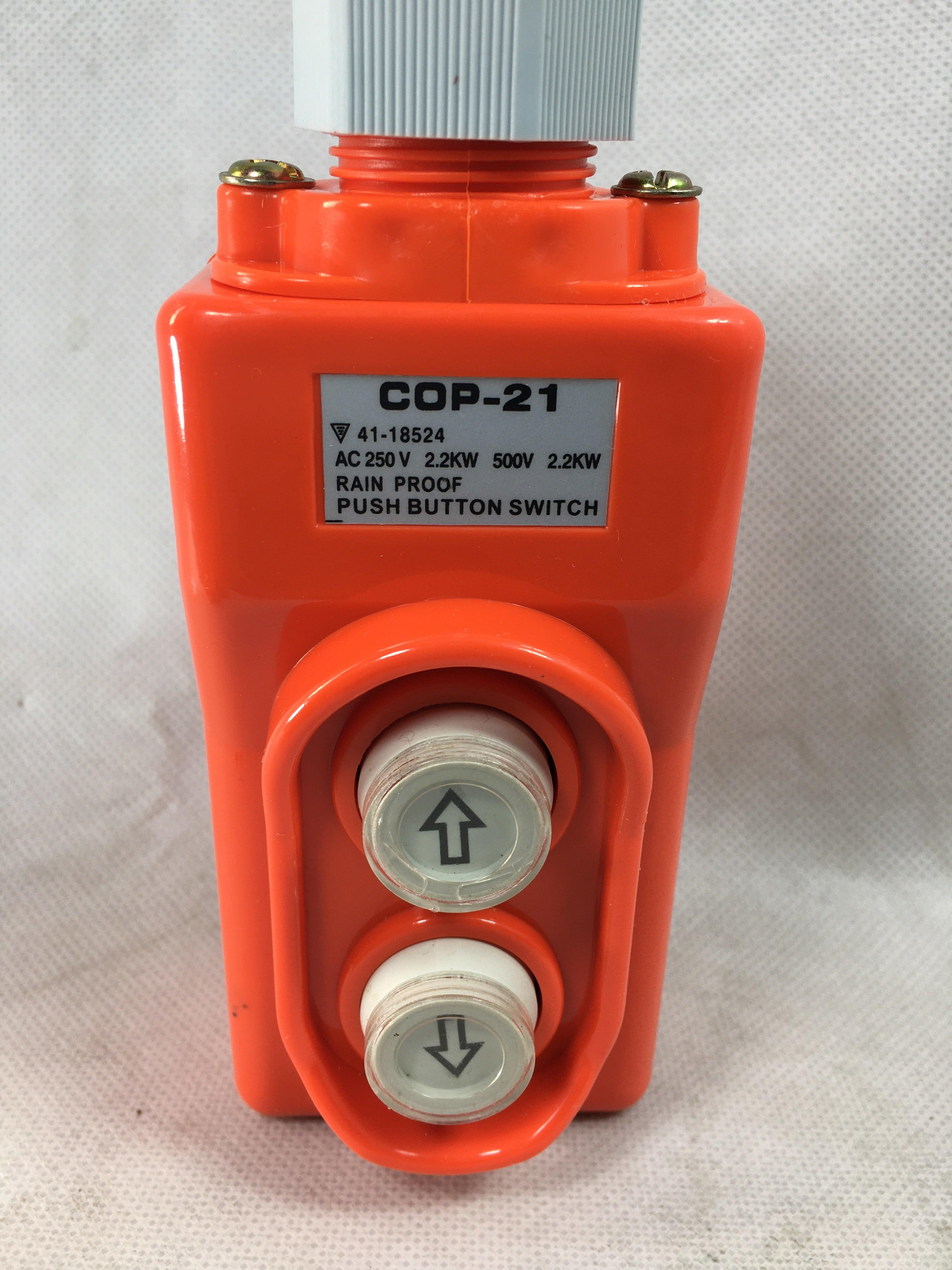 COP-21 AC250V UP-DOWN Two Push Button Crane Hoist Switch Rainproof in Pakistan - industryparts.pk