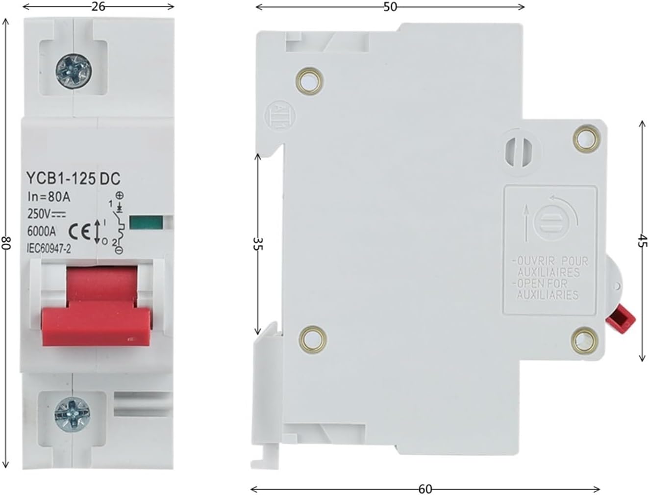 CNC YCB1-125-DC, YCM8-DC & YCM3DC Circuit Breakers for Batteries in Pakistan