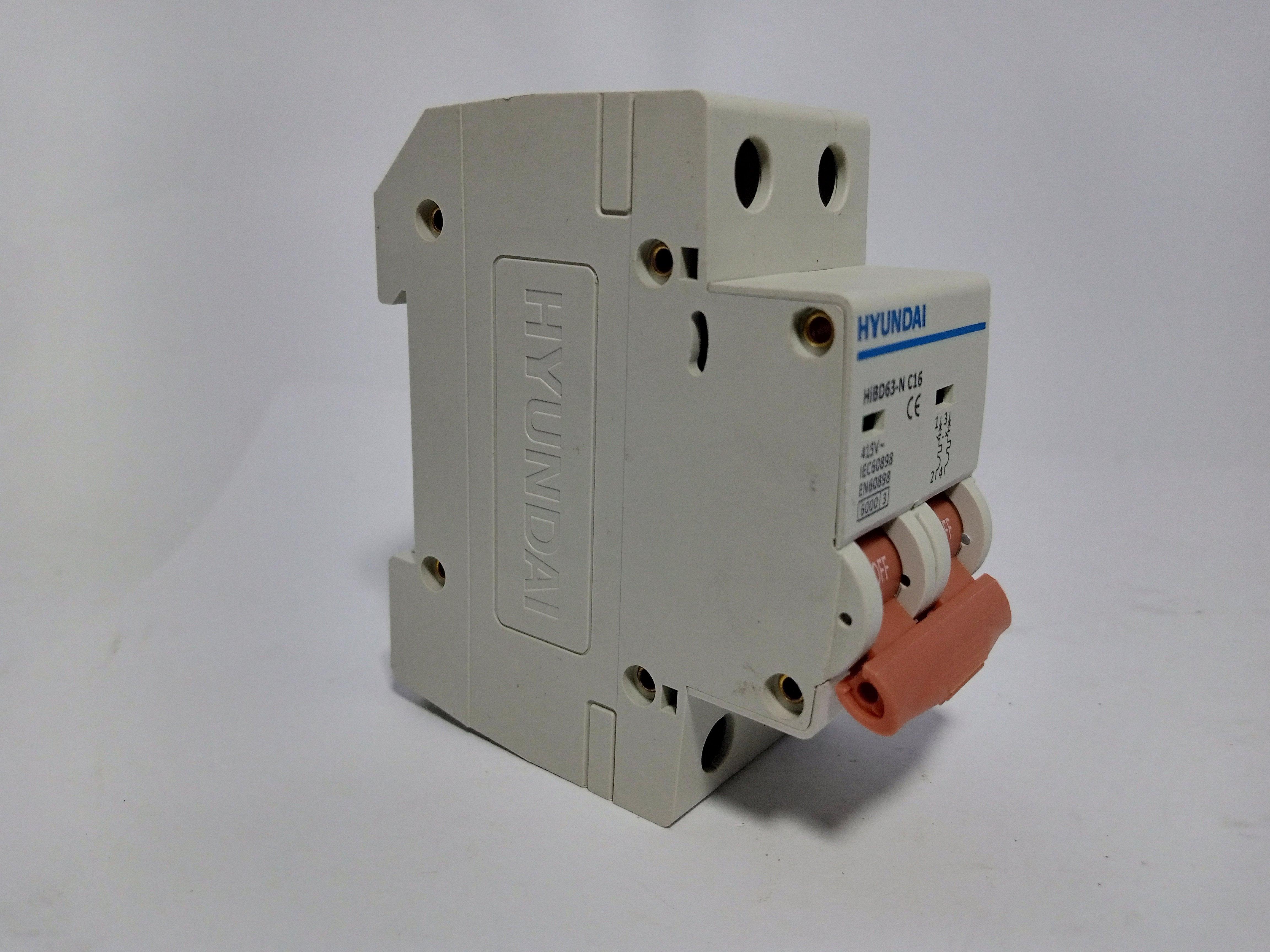 HYUNDAI Miniature Circuit Breaker 2Pole EN60898 415V (HIBD63) - industryparts.pk
