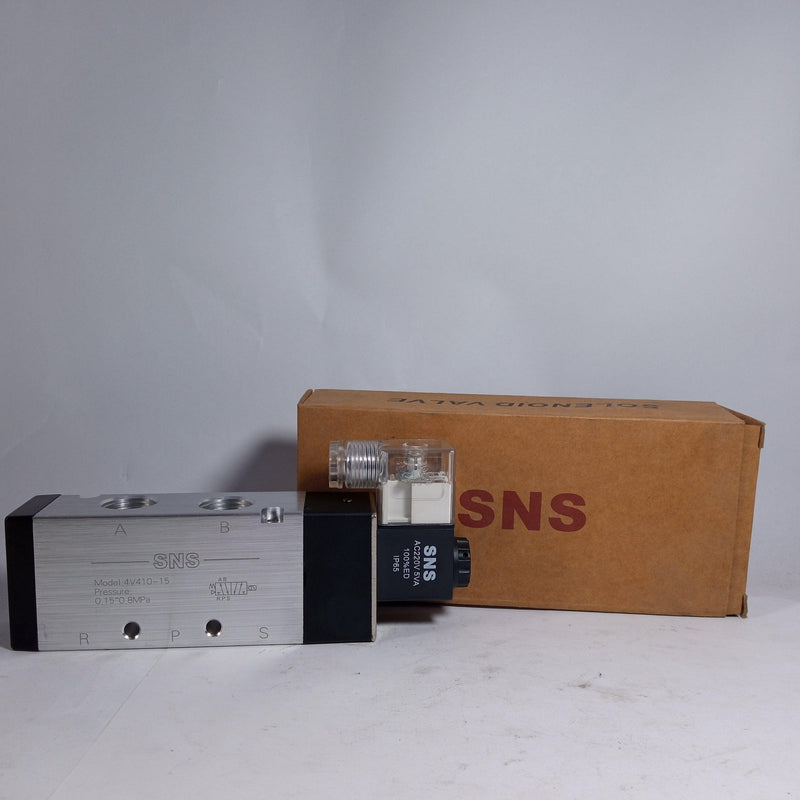 Two Five-Way Solenoid Valve 4V210-06 / 08 4V110-06 4V310-10 4V410-15 (SNS) - industryparts.pk