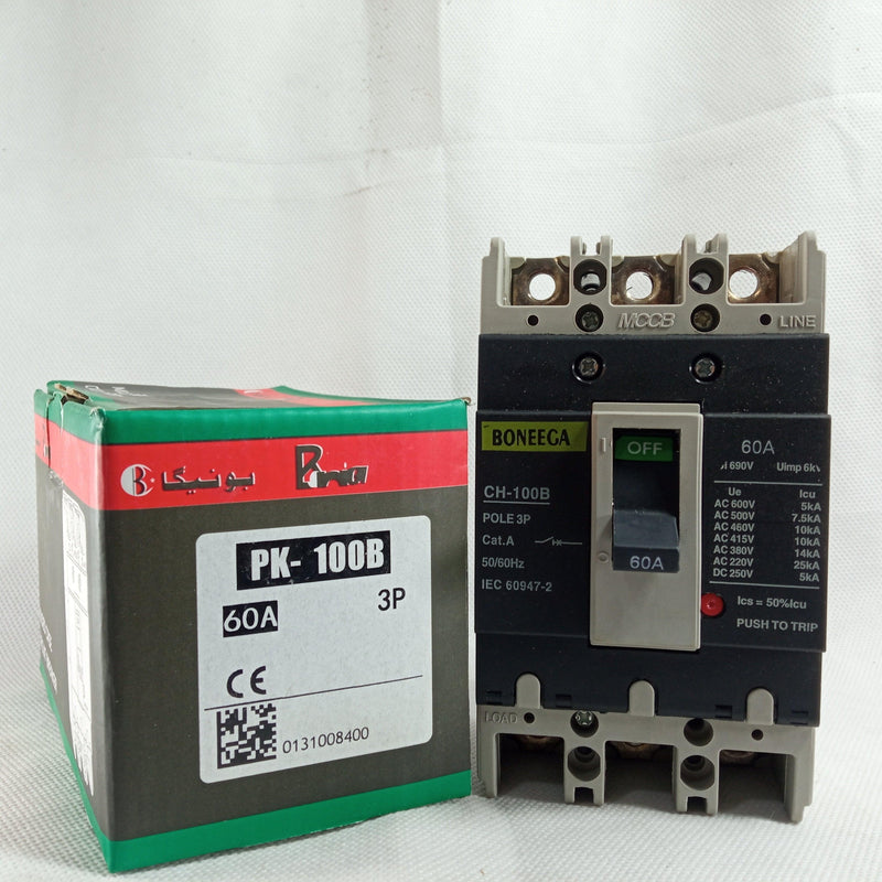 MCCB Boneega Three Pole Circuit Breaker in Pakistan - industryparts.pk