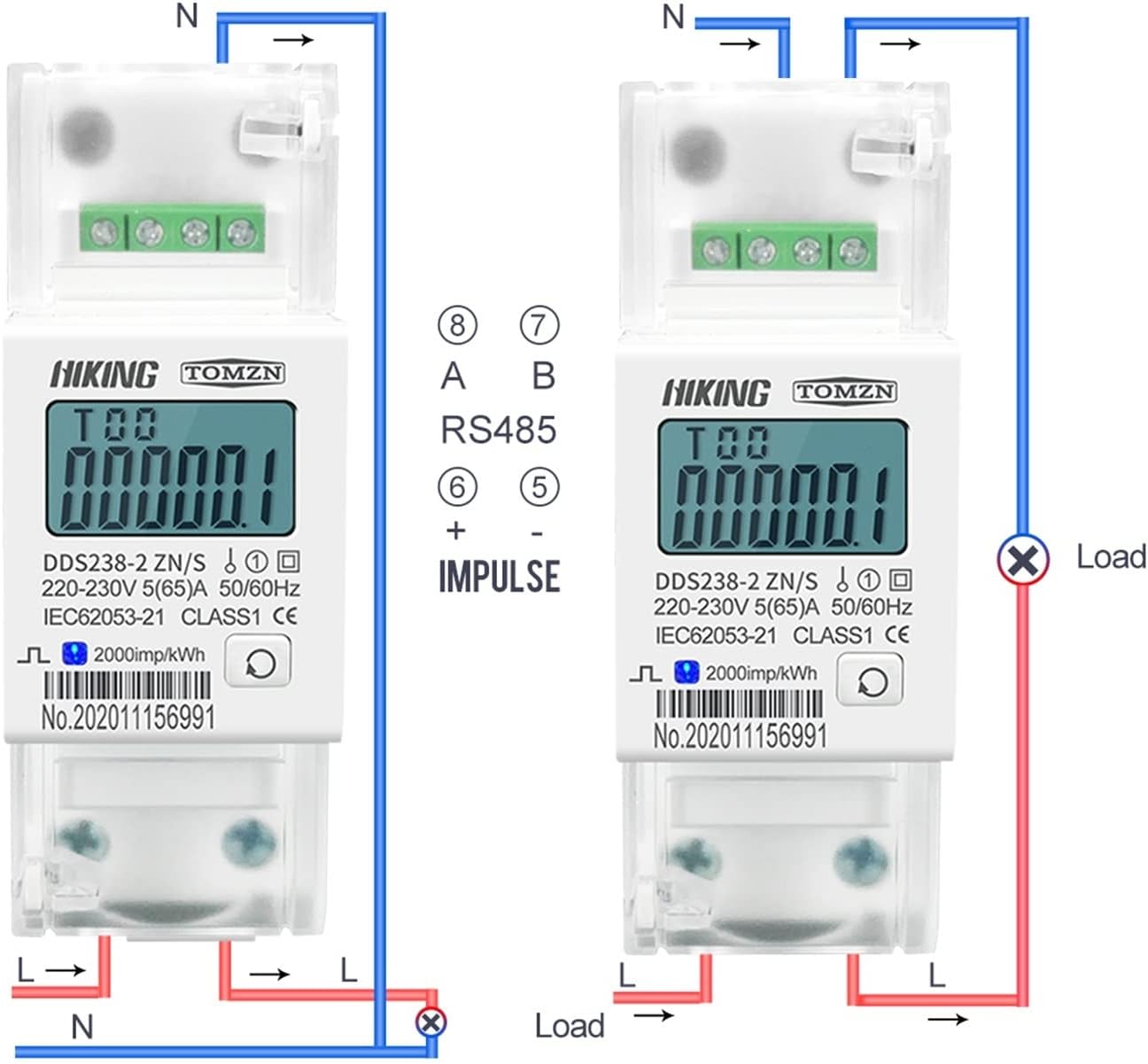 TOMZN HIKING  DDS238-2 ZN/S Energy Meter in Pakistan