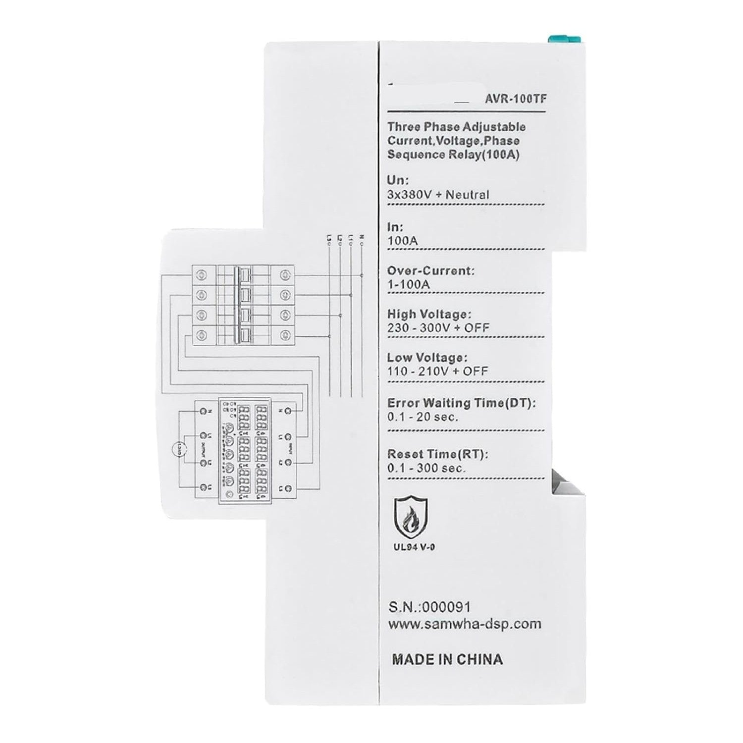 AVR-100TF (100A) Three Phase Adjustable Current & Voltage Relay in Pakistan