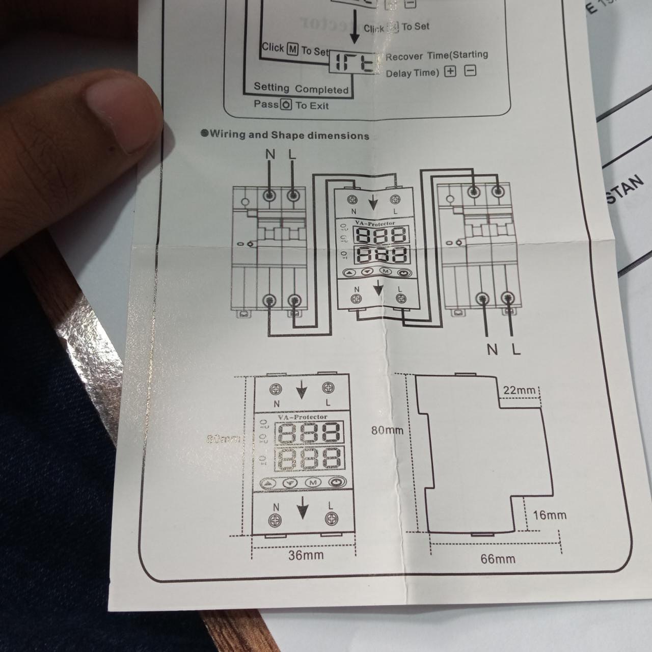 63A 220V Home Protection Protector, Adjustable Device for Voltage Mora Bulgaria in Pakistan - industryparts.pk