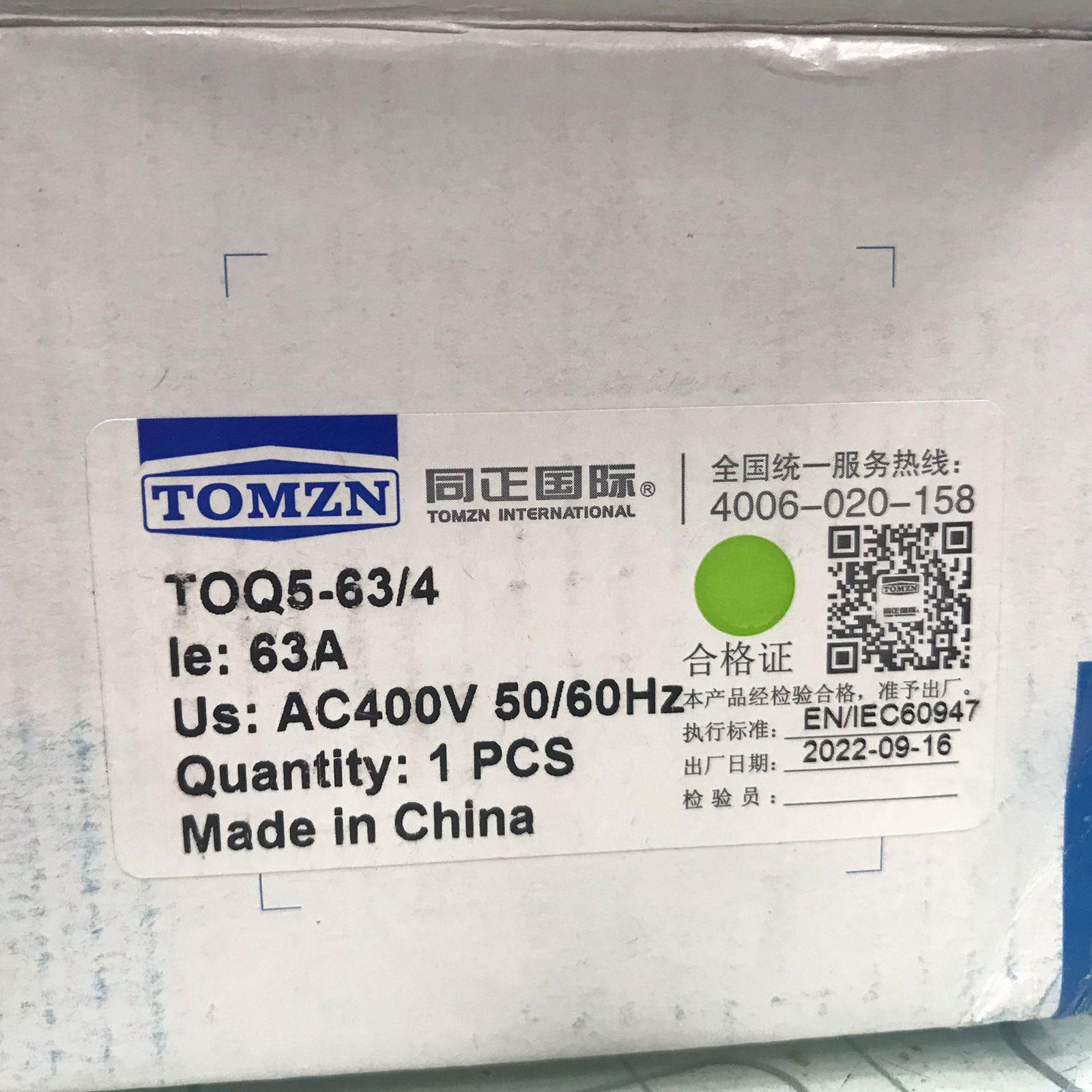 TOMZN Dual Power Automatic Transfer Switch TOQ5-63/2 tomzn ATS  in Pakistan - industryparts.pk