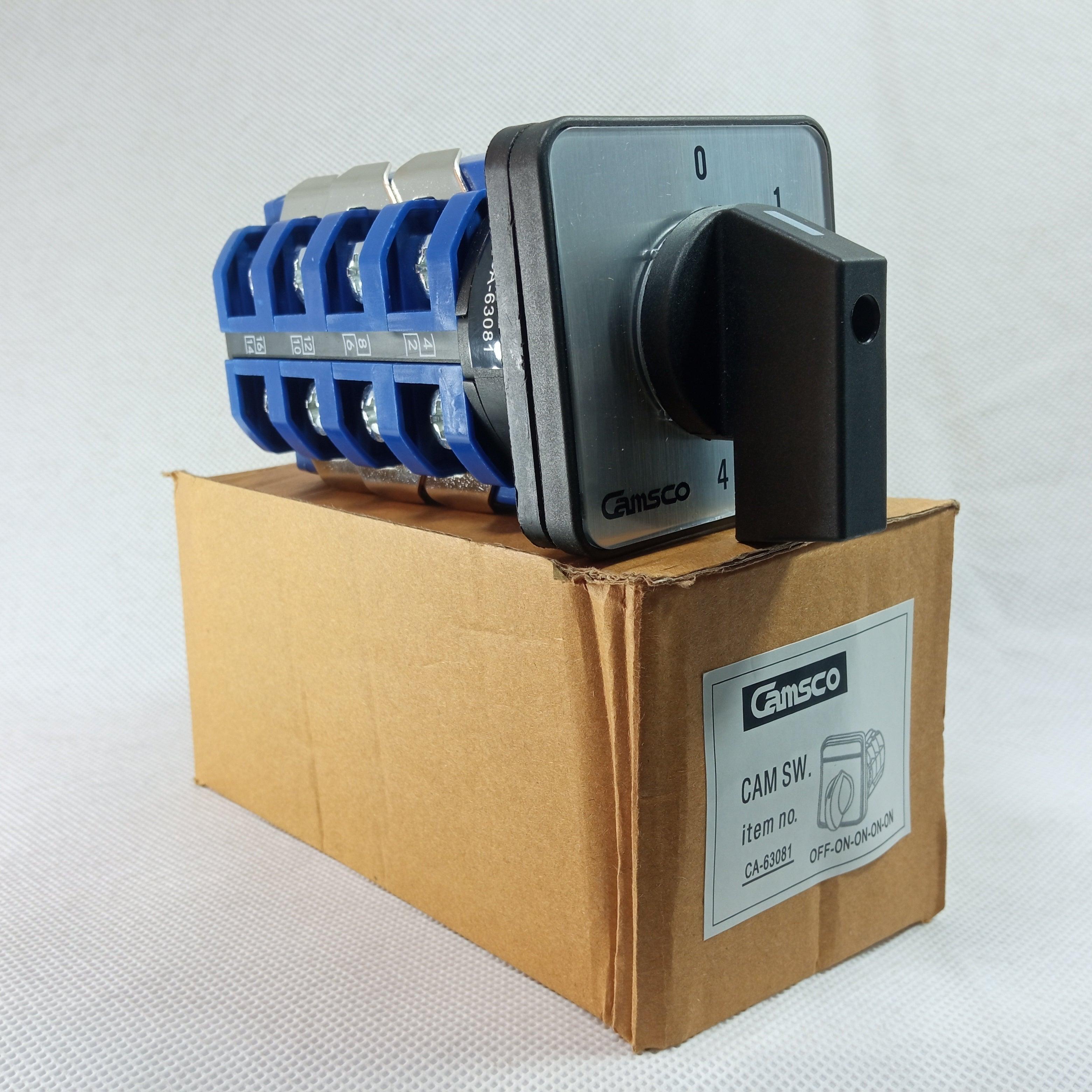 CAMSCO CA-63081 change over for 3 meter  Phase Selector 63A 0-1-2-3-4 in Pakistan - industryparts.pk