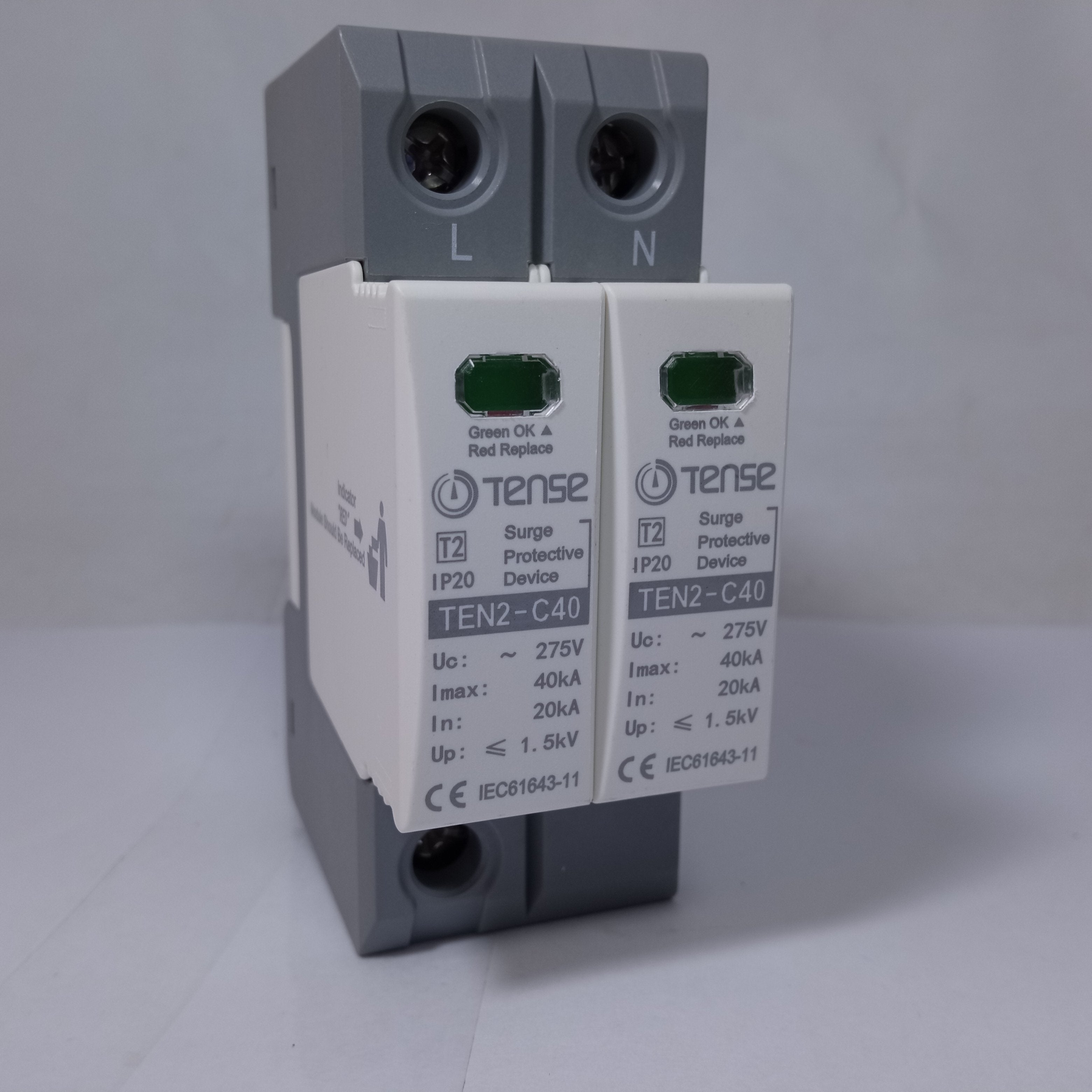 Surge Protective Device IP20 TEN2-DC40 40KA 2 Pole AC TENSE in Pakistan - industryparts.pk