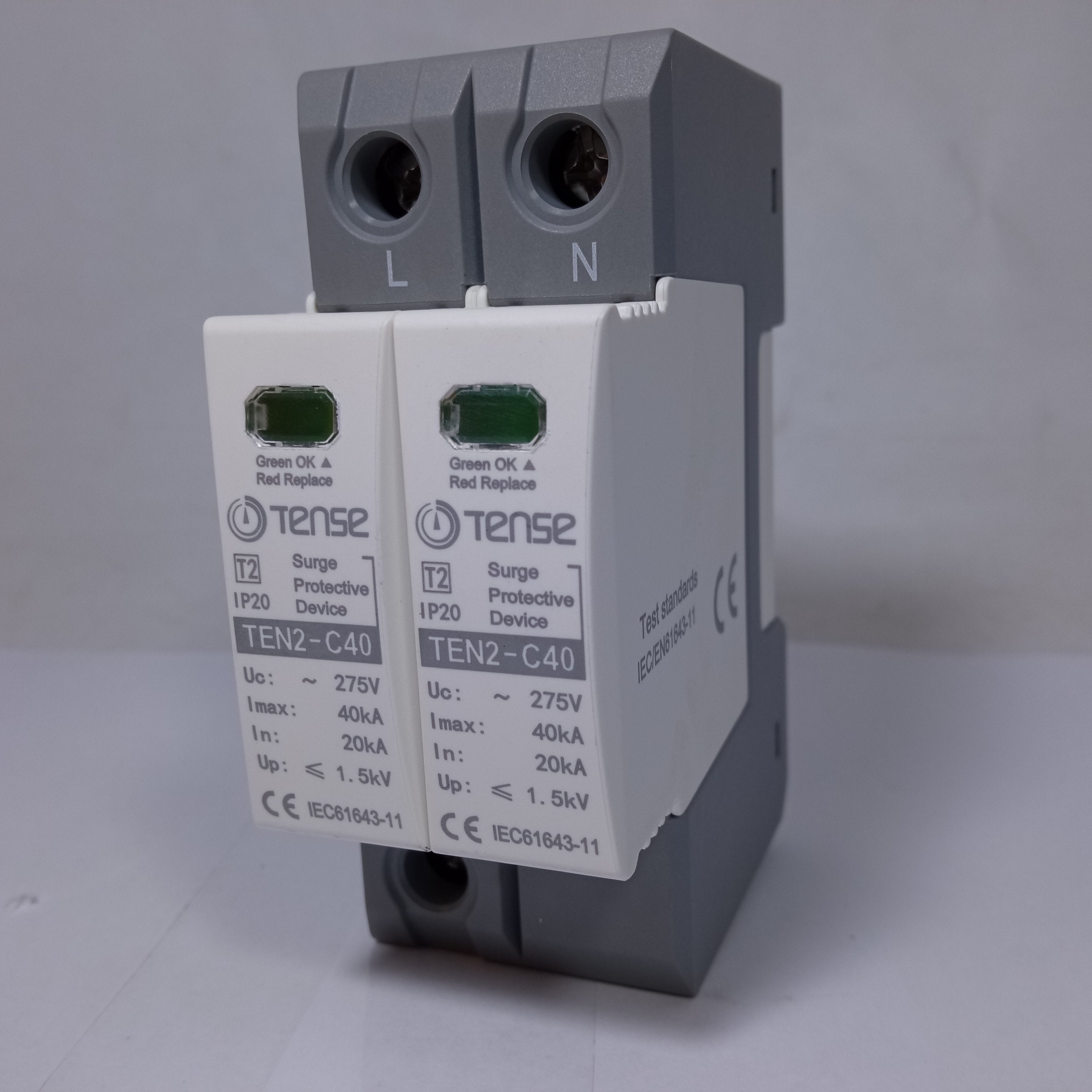 Surge Protective Device IP20 TEN2-DC40 40KA 2 Pole AC TENSE in Pakistan - industryparts.pk