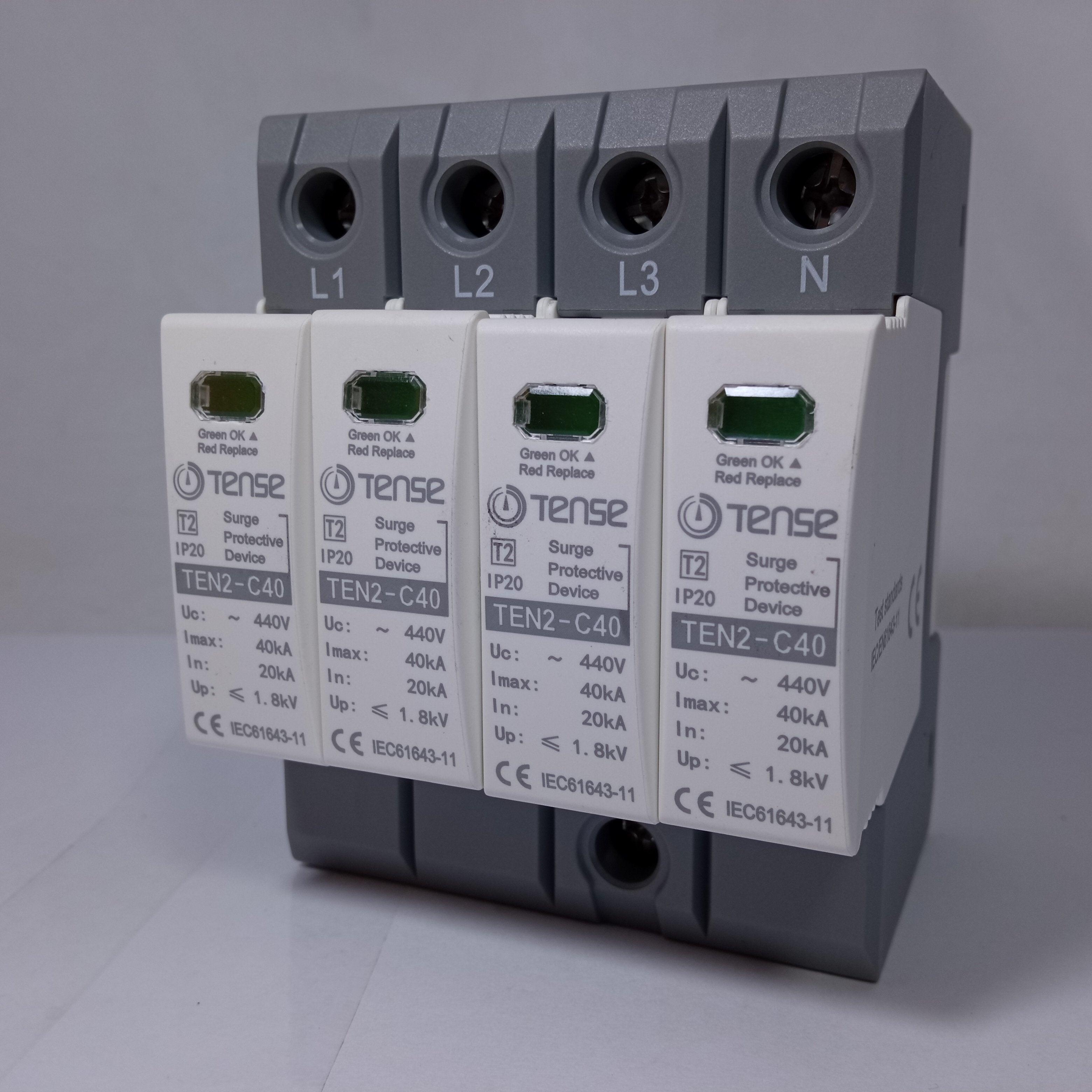 Surge Protective Device IP20 TEN2-C60 60KA 4 Pole AC (TENSE) in Pakistan - industryparts.pk