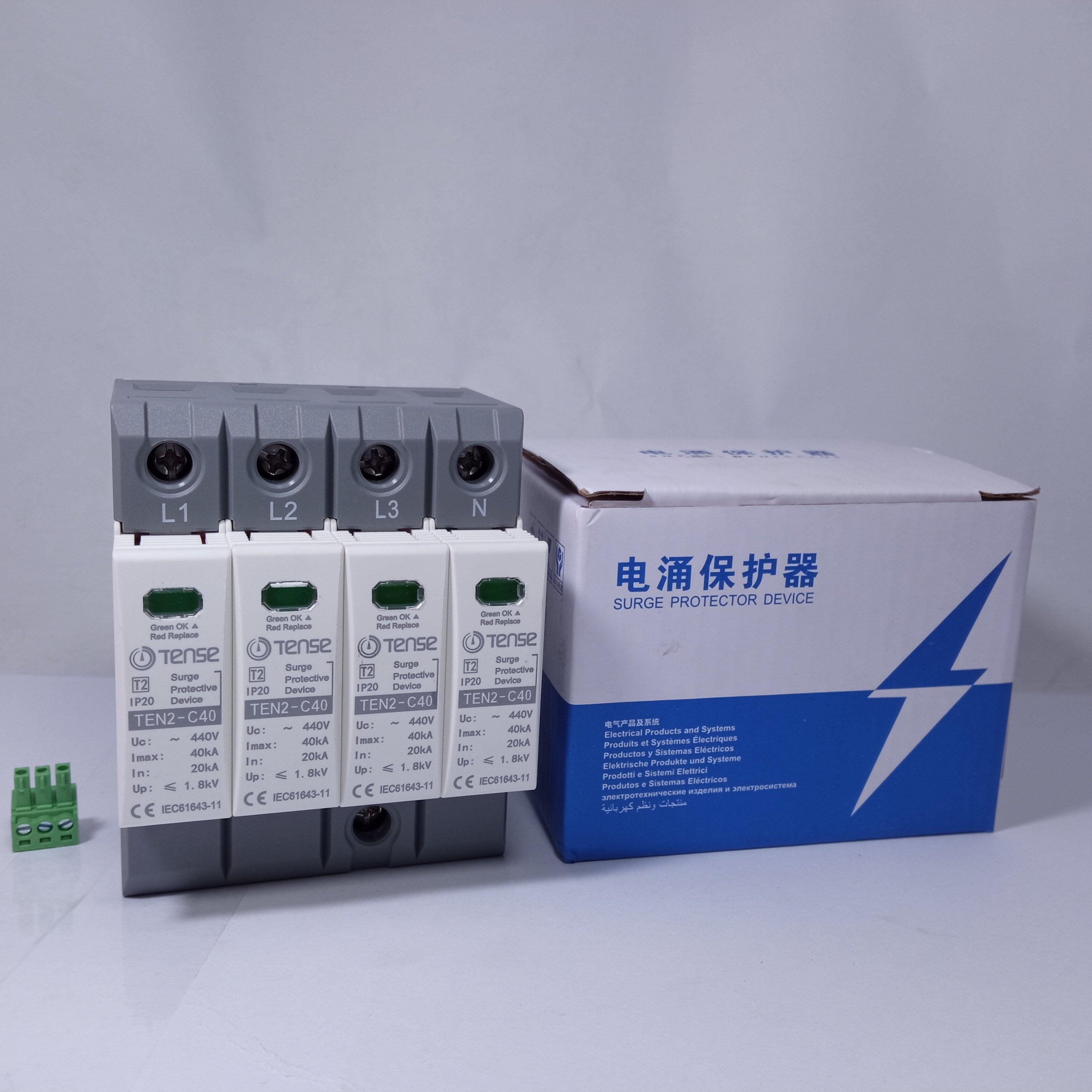 Surge Protective Device IP20 TEN2-C60 60KA 4 Pole AC (TENSE) in Pakistan - industryparts.pk