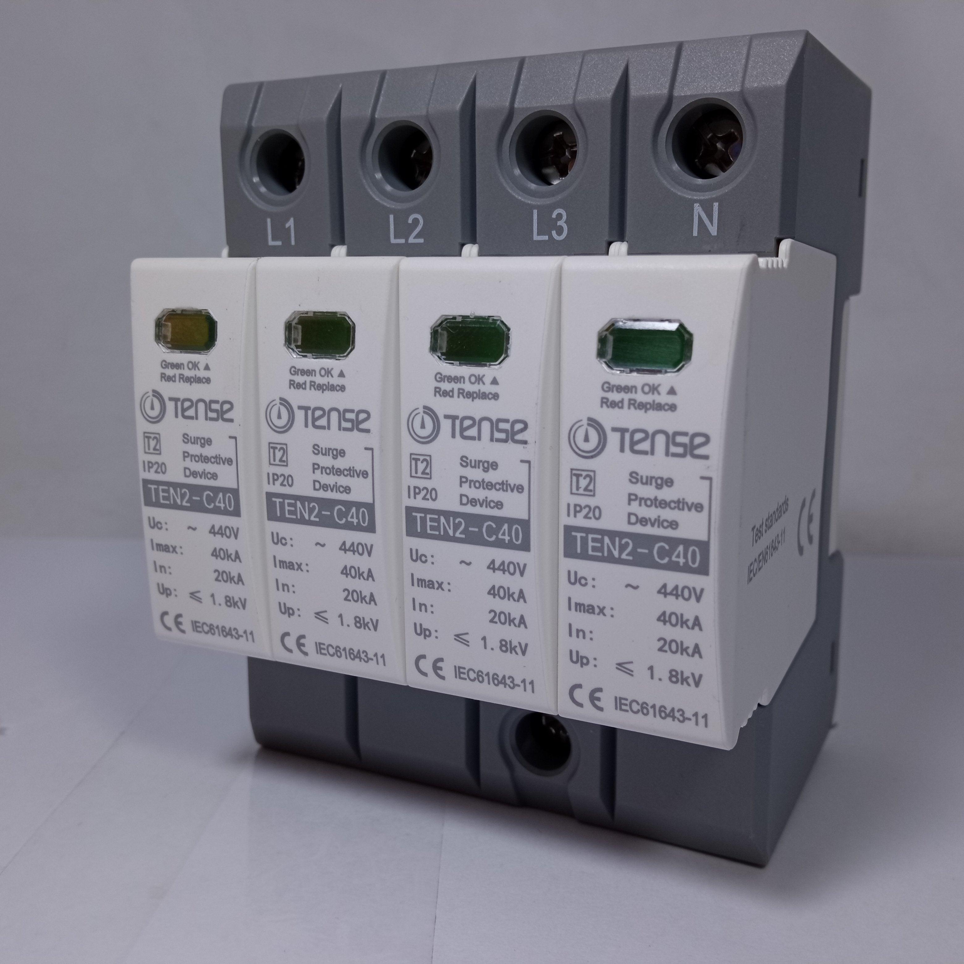 Surge Protective Device IP20 TEN2-C60 60KA 4 Pole AC (TENSE) in Pakistan - industryparts.pk