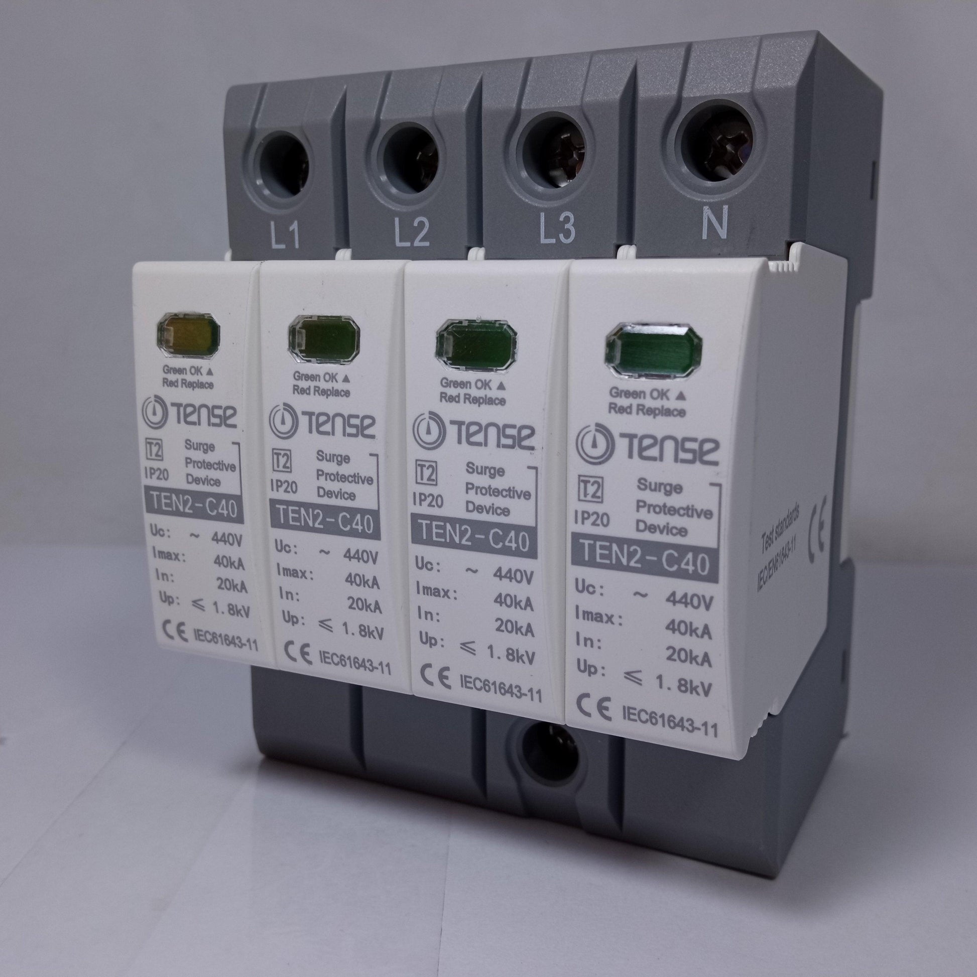 Surge Protective Device IP20 TEN2-C60 60KA 4 Pole AC (TENSE) in Pakistan - industryparts.pk