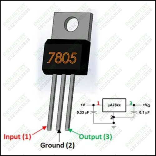 7805 Transistor – 12V, Voltage Regulator  LM7805 - industryparts.pk