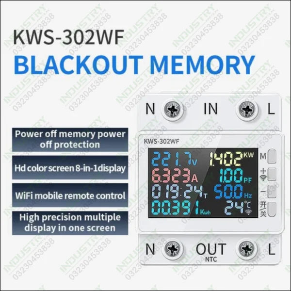 8 in 1 WIFI Energy Meter Color Screen Display in Pakistan