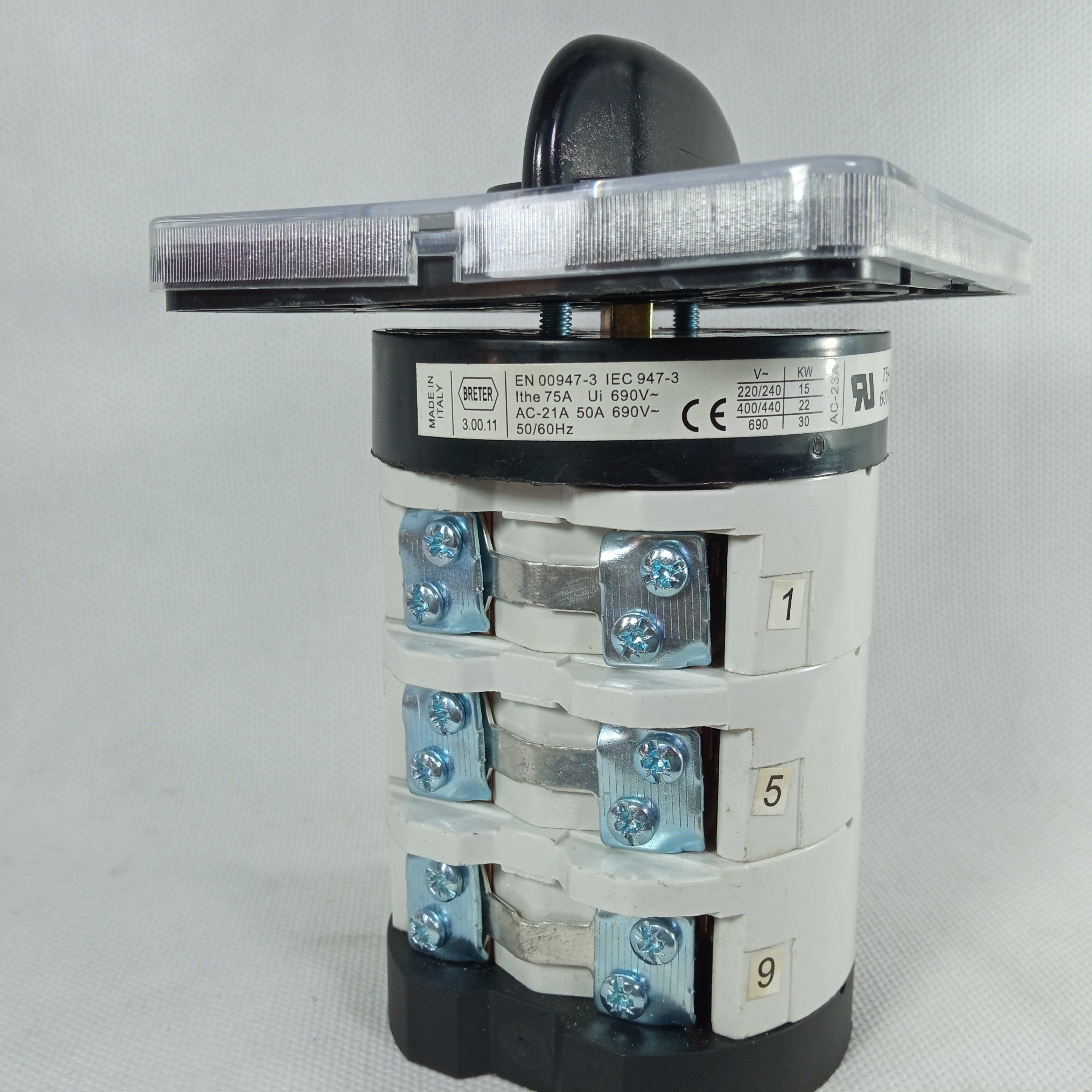 High Current 75A Cam Switch 0-3 Position 3 Poles Rotary Changeover Switches in Pakistan - industryparts.pk