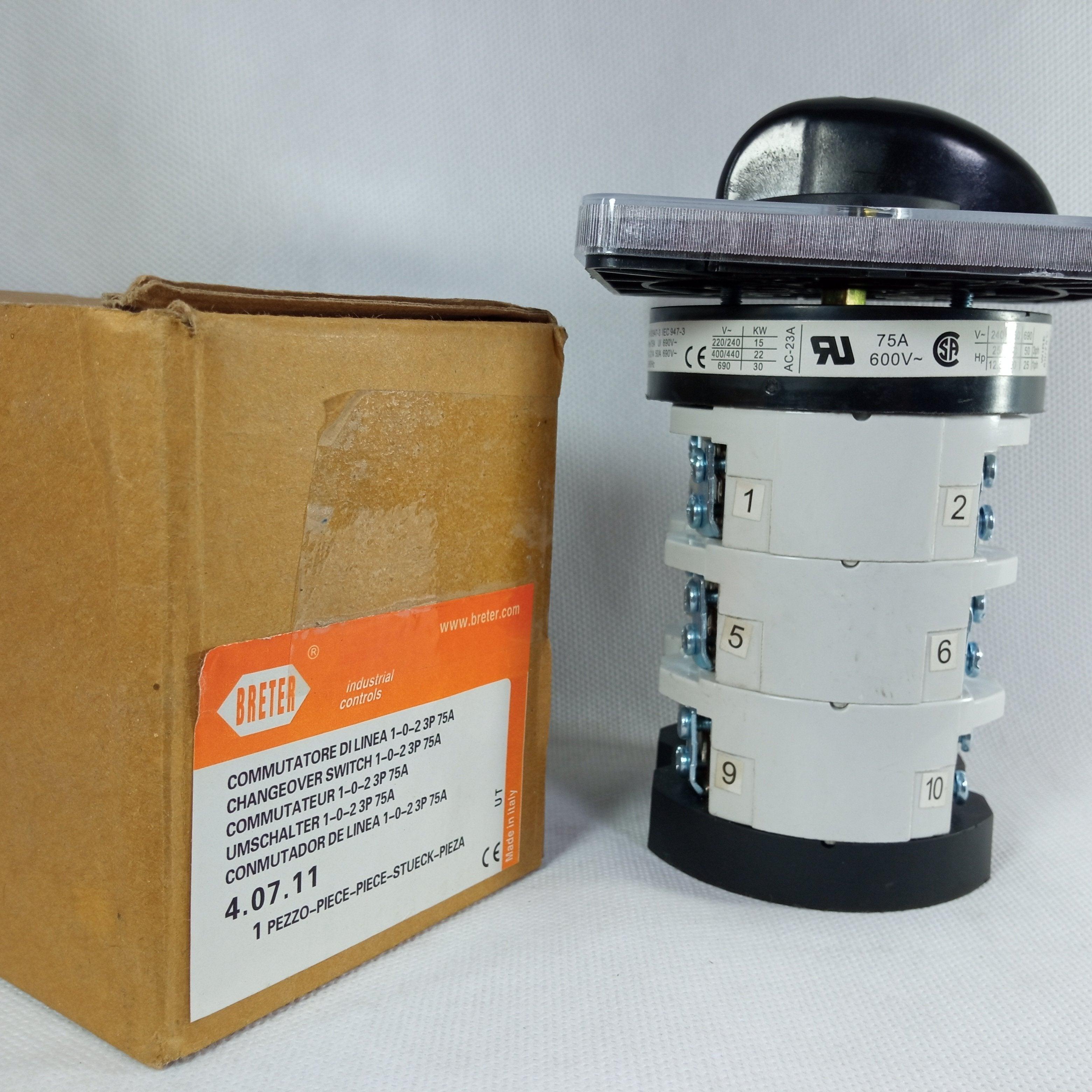 High Current 75A Cam Switch 0-3 Position 3 Poles Rotary Changeover Switches in Pakistan - industryparts.pk