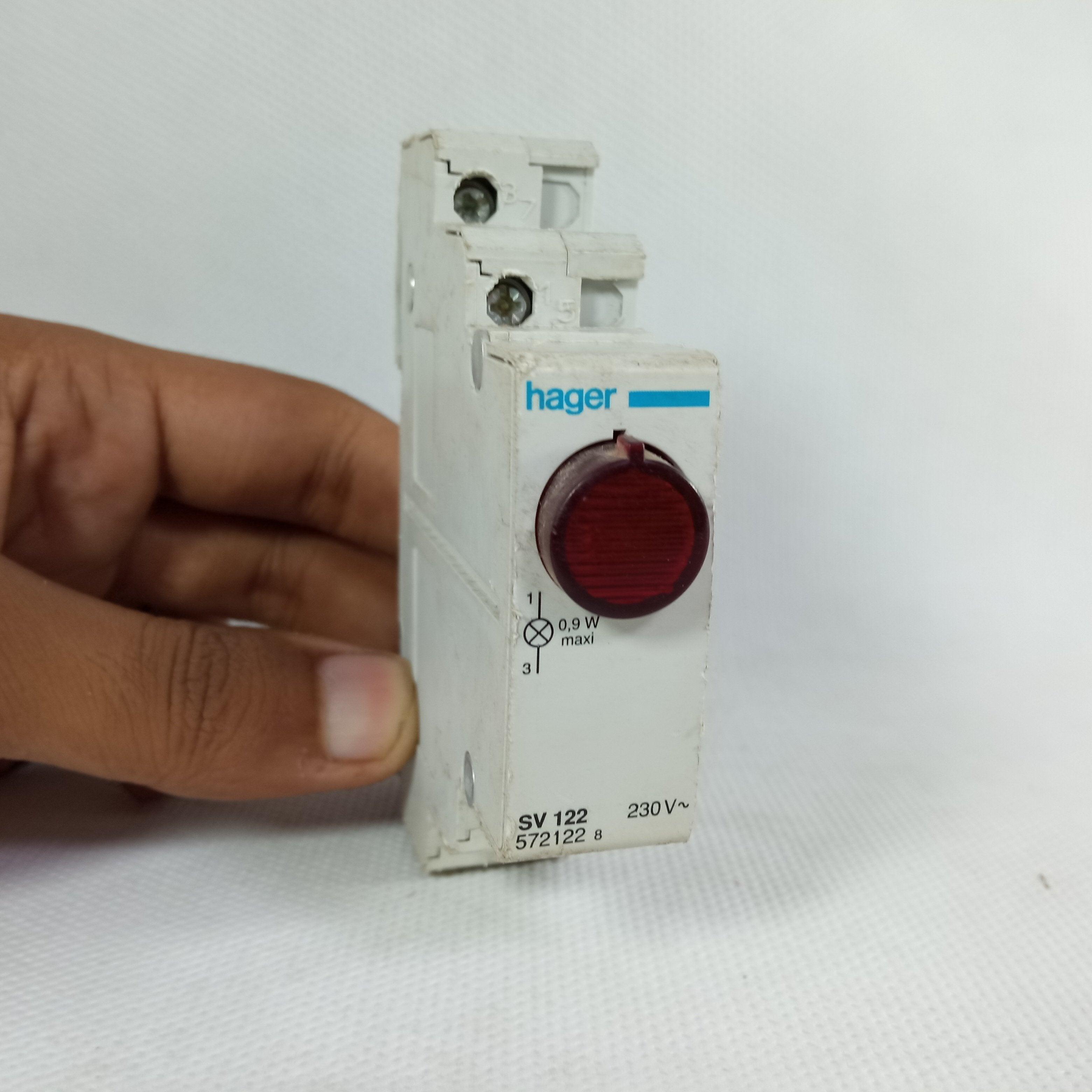 HAGER Red Indicator SV122 250V Red Signal Light 1 MOD Din Mount in Pakistan - industryparts.pk