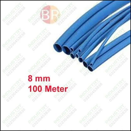 8mm Heat Shrink Sleeve Blue Colour (100 meter) - industryparts.pk