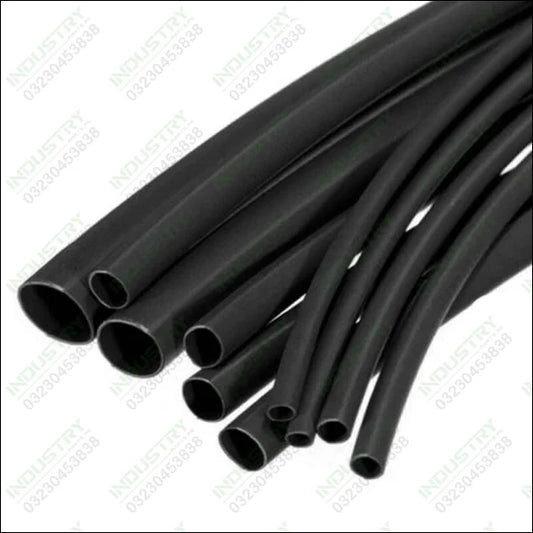 9mm HEAT SHRINK SLEEVE , HEAT SHRINK TUBING WRAP SLEEVES (Black)(5 Meter) - industryparts.pk