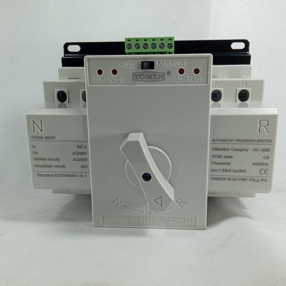 ATS MCB type Dual Power Automatic transfer switch TOMZN TOQ3-2P/63 in Pakistan - industryparts.pk